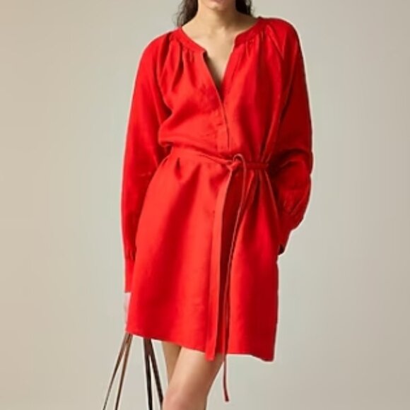 J.Crew Cabana Mini Dress in Linen – Red Arroyo, Size S, NWT - Picture 1 of 5